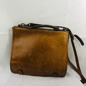 Vintage Soft Tan Leather Briefcase Satchel Wilson